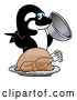 Vector Illustration of a Cartoon Killer Whale Orca Mascot Serving a Thanksgiving Turkey by Mascot Junction