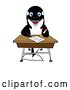 Vector Illustration of a Cartoon Killer Whale Orca Mascot Student Taking a Quiz by Mascot Junction