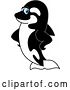 Vector Illustration of a Cartoon Killer Whale Orca Mascot with Fins on His Hips by Toons4Biz