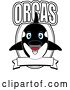 Vector Illustration of a Cartoon Killer Whale Orca Mascot with Text and a Banner by Mascot Junction