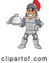 Vector Illustration of a Cartoon Knight Mascot Holding a Platter by Mascot Junction