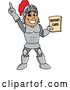 Vector Illustration of a Cartoon Knight Mascot Holding a Report Card by Mascot Junction