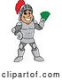 Vector Illustration of a Cartoon Knight Mascot Holding Cash Money by Mascot Junction