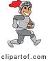 Vector Illustration of a Cartoon Knight Mascot Playing Football by Mascot Junction