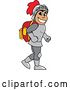 Vector Illustration of a Cartoon Knight Mascot Wearing a Backpack by Mascot Junction