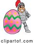 Vector Illustration of a Cartoon Knight Mascot with an Easter Egg by Mascot Junction