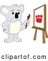 Vector Illustration of a Cartoon Koala Bear Mascot Artist Painting a Canvas by Mascot Junction