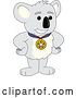 Vector Illustration of a Cartoon Koala Bear Mascot Champion Wearing a Medal by Mascot Junction