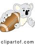 Vector Illustration of a Cartoon Koala Bear Mascot Grabbing a Football by Mascot Junction