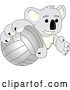 Vector Illustration of a Cartoon Koala Bear Mascot Grabbing a Volleyball by Toons4Biz