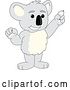 Vector Illustration of a Cartoon Koala Bear Mascot Holding up a Finger by Mascot Junction