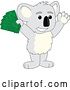 Vector Illustration of a Cartoon Koala Bear Mascot Holding up Cash Money by Mascot Junction