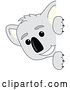 Vector Illustration of a Cartoon Koala Bear Mascot Peeking Around a Sign by Toons4Biz