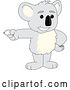 Vector Illustration of a Cartoon Koala Bear Mascot Pointing by Mascot Junction