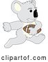 Vector Illustration of a Cartoon Koala Bear Mascot Running with a Football by Toons4Biz
