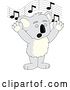 Vector Illustration of a Cartoon Koala Bear Mascot Singing by Mascot Junction