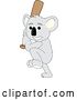 Vector Illustration of a Cartoon Koala Bear Mascot Swinging a Baseball Bat by Toons4Biz