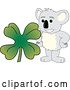 Vector Illustration of a Cartoon Koala Bear Mascot with a St Patricks Day Four Leaf Clover by Mascot Junction