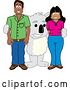 Vector Illustration of a Cartoon Koala Bear Mascot with Parents by Mascot Junction