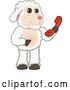 Vector Illustration of a Cartoon Lamb Mascot Holding a Telephone Receiver by Mascot Junction
