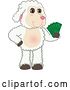 Vector Illustration of a Cartoon Lamb Mascot Holding Cash Money by Mascot Junction