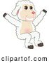 Vector Illustration of a Cartoon Lamb Mascot Jumping by Mascot Junction