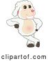 Vector Illustration of a Cartoon Lamb Mascot Leaning by Mascot Junction