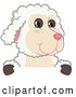 Vector Illustration of a Cartoon Lamb Mascot over a Sign by Mascot Junction