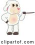 Vector Illustration of a Cartoon Lamb Mascot Using a Pointer Stick by Toons4Biz