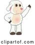 Vector Illustration of a Cartoon Lamb Mascot Waving by Mascot Junction