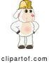 Vector Illustration of a Cartoon Lamb Mascot Wearing a Hardhat by Mascot Junction
