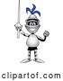 Vector Illustration of a Cartoon Lancer Mascot Cheering with a Lance by Mascot Junction