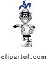 Vector Illustration of a Cartoon Lancer Mascot Leaning by Mascot Junction