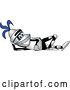Vector Illustration of a Cartoon Lancer Mascot Resting on His Side by Mascot Junction