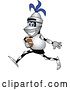 Vector Illustration of a Cartoon Lancer Mascot Running with a Football by Mascot Junction