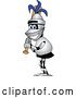 Vector Illustration of a Cartoon Lancer Mascot Standing with a Baseball Bat by Mascot Junction