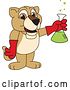 Vector Illustration of a Cartoon Lion Cub School Mascot Holding a Science Flask by Mascot Junction