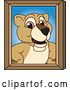 Vector Illustration of a Cartoon Lion Cub School Mascot Portrait by Mascot Junction