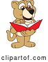 Vector Illustration of a Cartoon Lion Cub School Mascot Reading a Book by Toons4Biz
