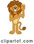 Vector Illustration of a Cartoon Lion Mascot Pledging, Symbolizing Integrity by Mascot Junction