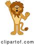 Vector Illustration of a Cartoon Lion Mascot Raising a Hand to Volunteer or Lead, Symbolizing Responsibility by Mascot Junction