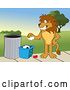 Vector Illustration of a Cartoon Lion Mascot Recycling, Symbolizing Integrity by Mascot Junction