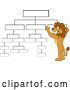 Vector Illustration of a Cartoon Lion Mascot Setting up a Chart, Symbolizing Organization by Mascot Junction