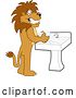 Vector Illustration of a Cartoon Lion Mascot Washing His Hands, Symbolizing Responsibility by Mascot Junction