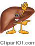 Vector Illustration of a Cartoon Liver Mascot Waving and Pointing by Toons4Biz