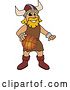 Vector Illustration of a Cartoon Male Viking School Mascot Dribbing a Basketball by Mascot Junction