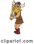 Vector Illustration of a Cartoon Male Viking School Mascot Holding a Baseball Bat by Mascot Junction