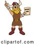 Vector Illustration of a Cartoon Male Viking School Mascot Holding a Report Card by Mascot Junction