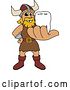 Vector Illustration of a Cartoon Male Viking School Mascot Holding out a Tooth by Mascot Junction