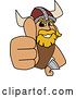 Vector Illustration of a Cartoon Male Viking School Mascot Holding up a Thumb by Mascot Junction